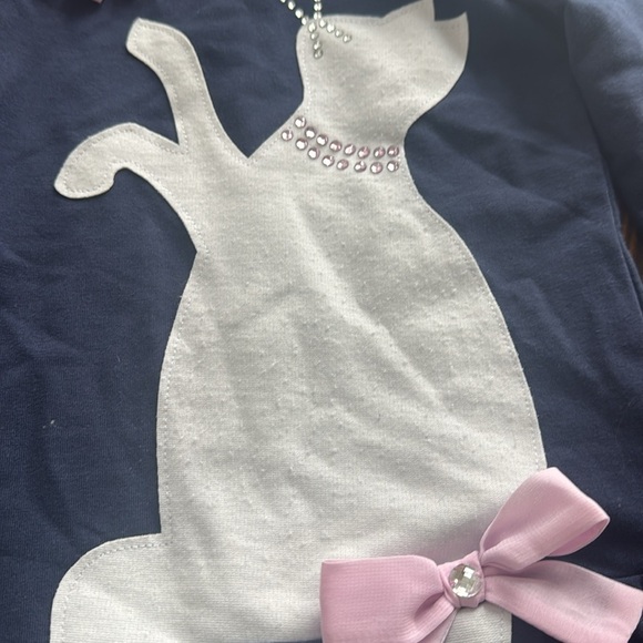 Kate Mack Biscotti Navy Cat Appliqué Dress (6X) - Picture 4 of 4